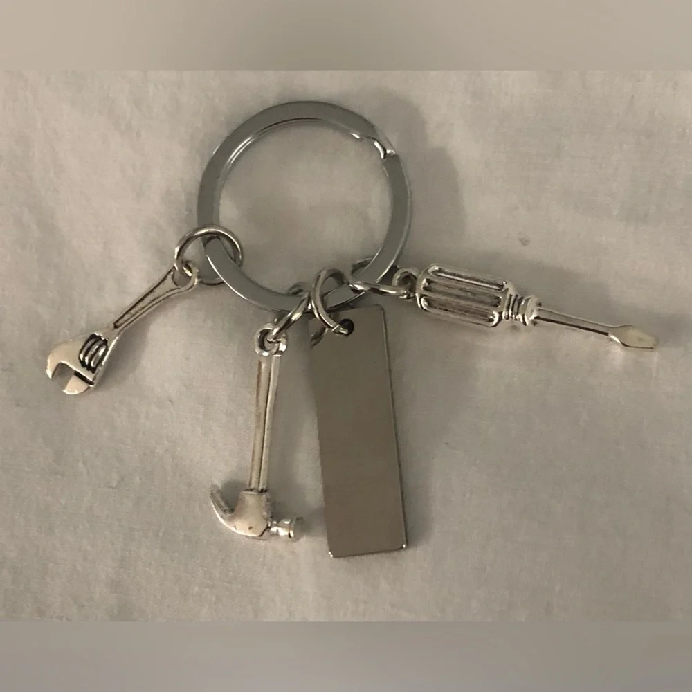 Keychain grandpa Tools hammer screwdriver wrench.